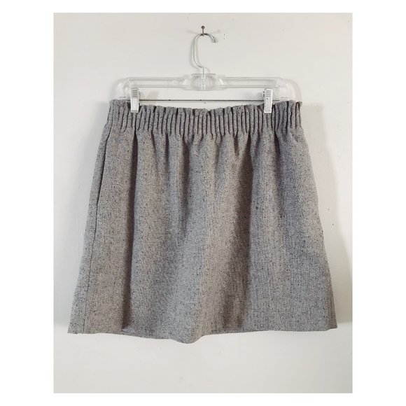 J. Crew Gray Wool Paperbag Waist Mini Skirt Sz 10 - Picture 1 of 8